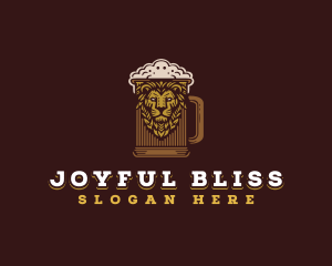 Lion Beer Mug logo design