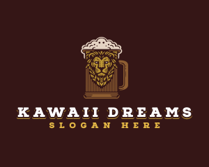 Lion Beer Mug logo design