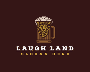 Lion Beer Mug logo design