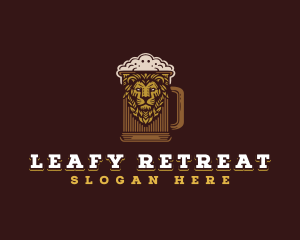 Lion Beer Mug logo design