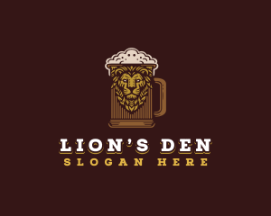 Lion Beer Mug logo design