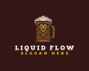 Lion Beer Mug logo design