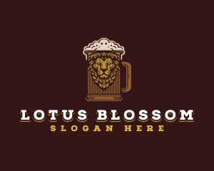 Lion Beer Mug logo design