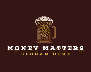 Lion Beer Mug logo design