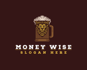 Lion Beer Mug logo design