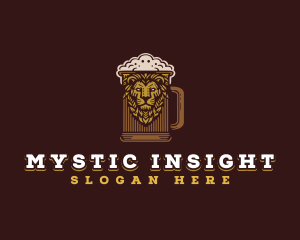 Lion Beer Mug logo design