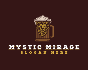 Lion Beer Mug logo design