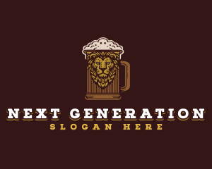 Lion Beer Mug logo design