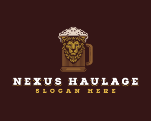 Lion Beer Mug logo design