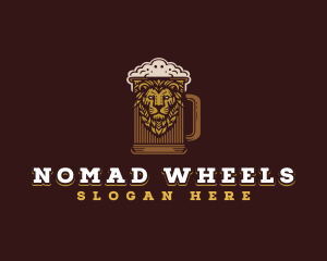 Lion Beer Mug logo design