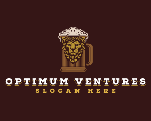 Lion Beer Mug logo design