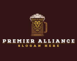 Lion Beer Mug logo design