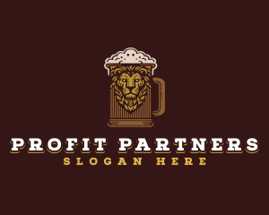 Lion Beer Mug logo design