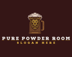 Lion Beer Mug logo design