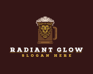 Lion Beer Mug logo design