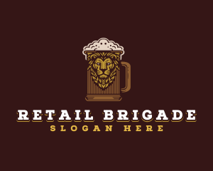 Lion Beer Mug logo design