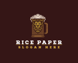 Lion Beer Mug logo design