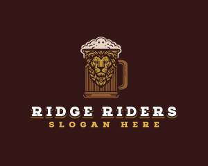 Lion Beer Mug logo design