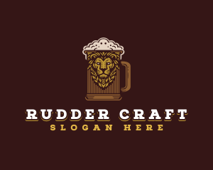 Lion Beer Mug logo design