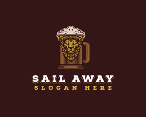 Lion Beer Mug logo design