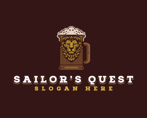 Lion Beer Mug logo design