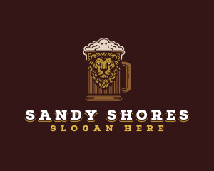 Lion Beer Mug logo design