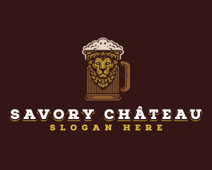 Lion Beer Mug logo design