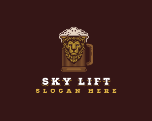 Lion Beer Mug logo design