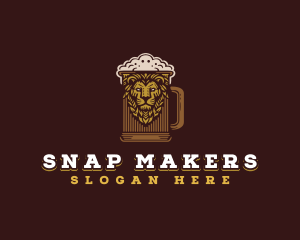 Lion Beer Mug logo design