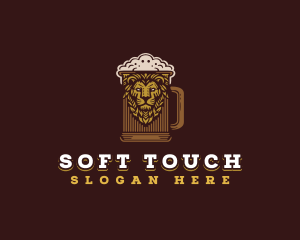 Lion Beer Mug logo design