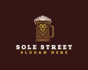 Lion Beer Mug logo design