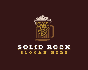 Lion Beer Mug logo design