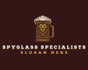 Lion Beer Mug logo design