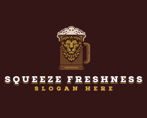 Lion Beer Mug logo design