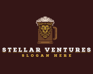 Lion Beer Mug logo design