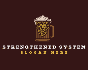 Lion Beer Mug logo design