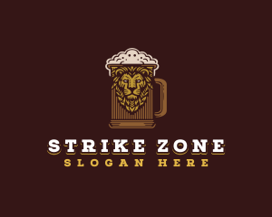 Lion Beer Mug logo design