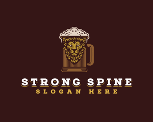 Lion Beer Mug logo design