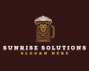 Lion Beer Mug logo design