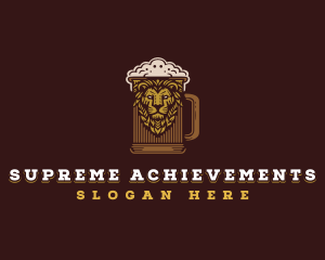 Lion Beer Mug logo design