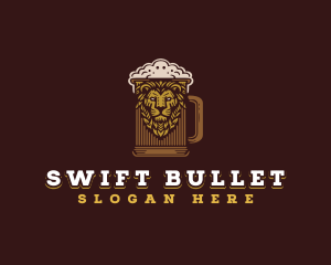 Lion Beer Mug logo design