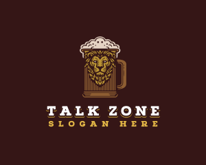 Lion Beer Mug logo design