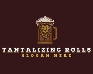 Lion Beer Mug logo design