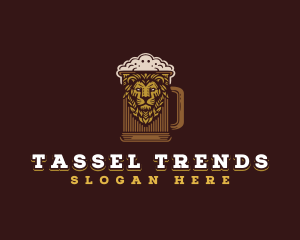 Lion Beer Mug logo design