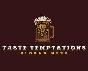 Lion Beer Mug logo design