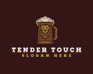 Lion Beer Mug logo design