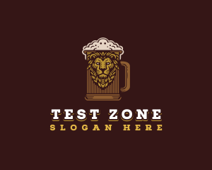 Lion Beer Mug logo design