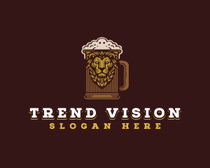 Lion Beer Mug logo design