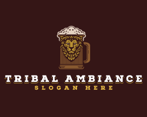 Lion Beer Mug logo design