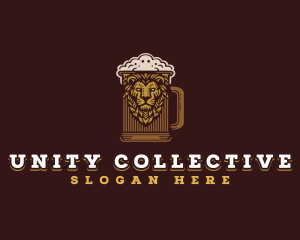 Lion Beer Mug logo design